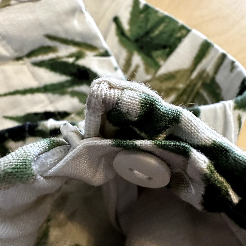 J.Jill Linen Culotte Pants Barley Bamboo Tropical Palm Leaf Wide Crop XL Petite - Picture 3 of 7